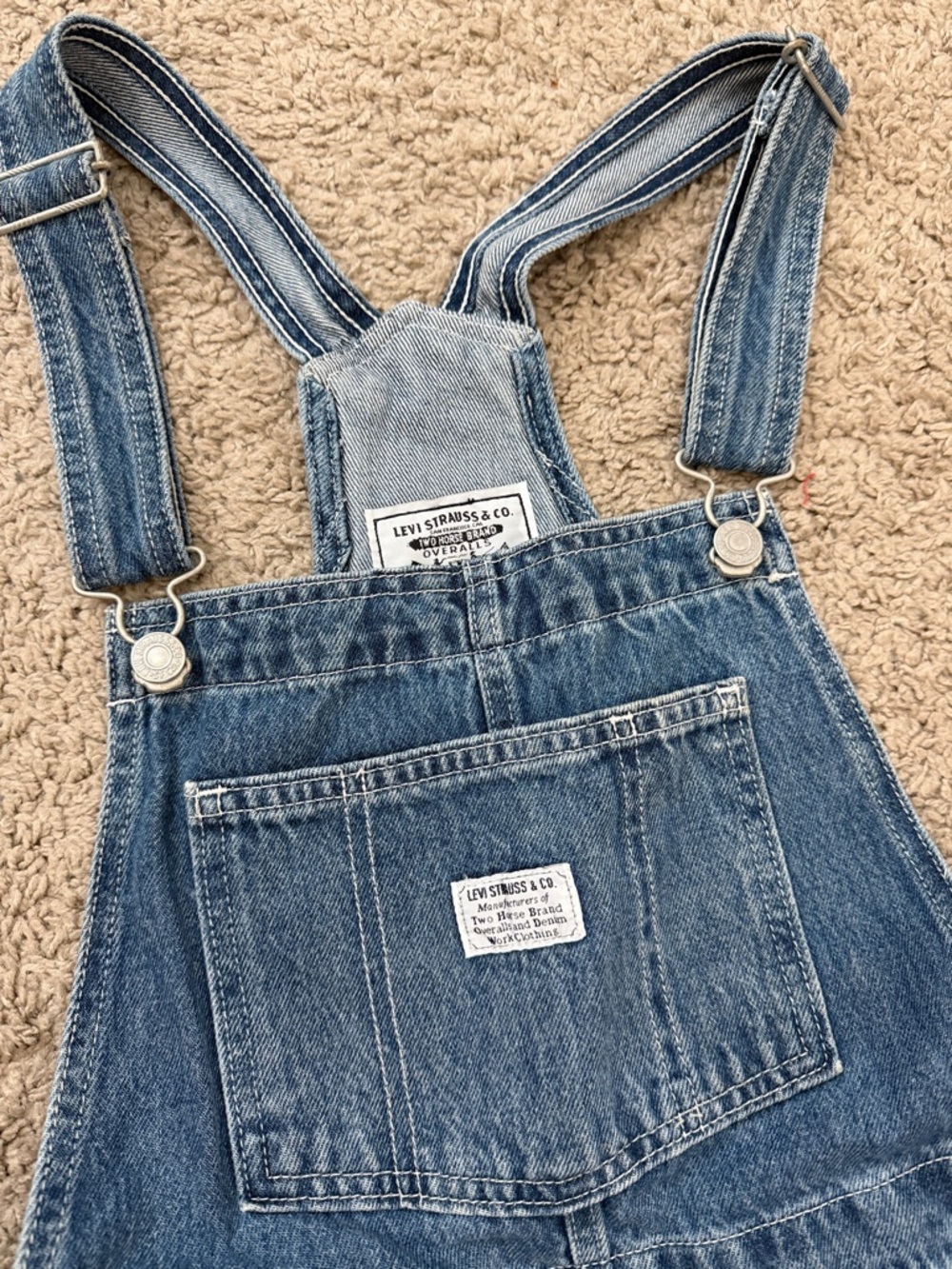 Levi’s Denim Short Overalls - Blue Jean Romper - Picture 2 of 8